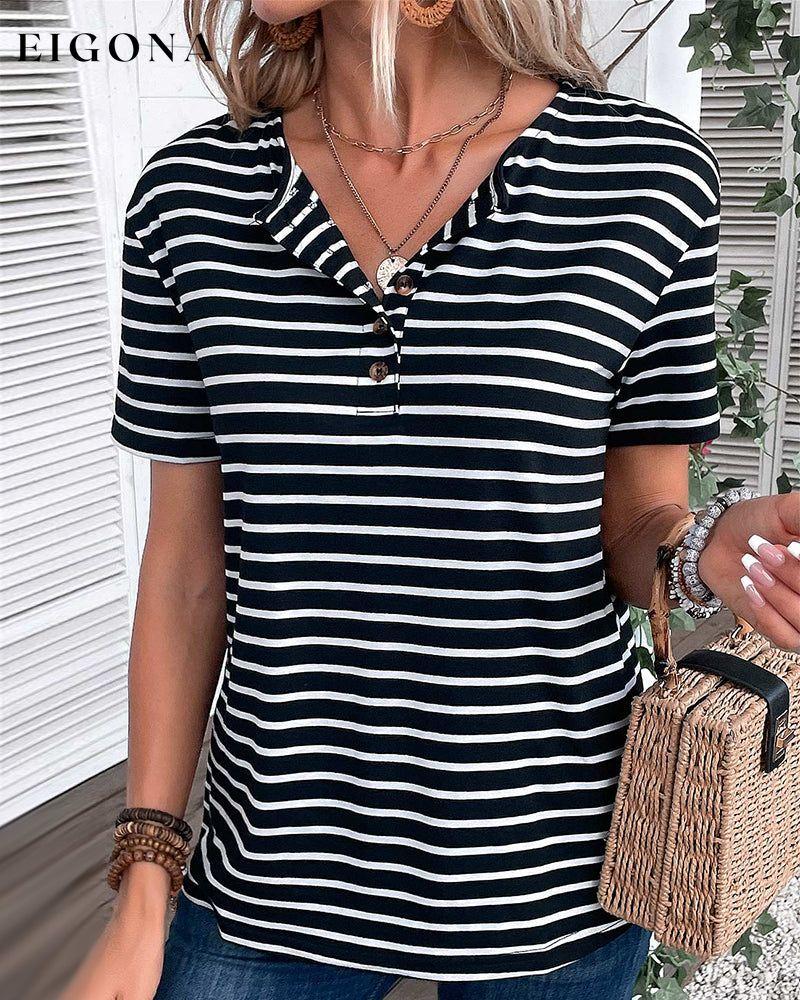 Short Sleeve Striped T-Shirt 23BF clothes Short Sleeve Tops Spring Summer T-SHIRTS Tops/Blouses