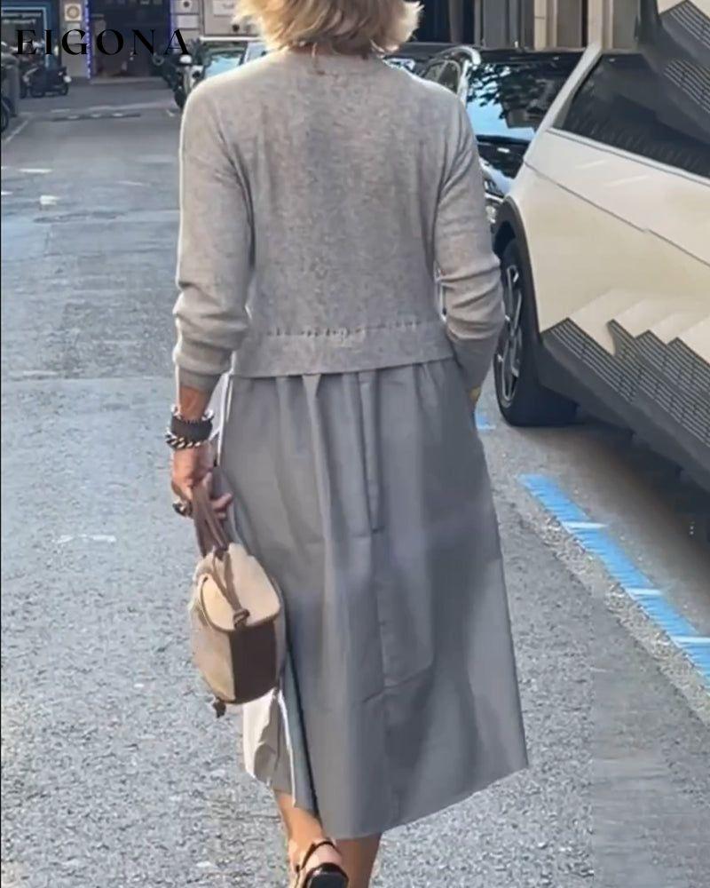 Casual Patchwork Long Sleeve Dress 2023 f/w 23BF casual dresses Clothes Dresses spring