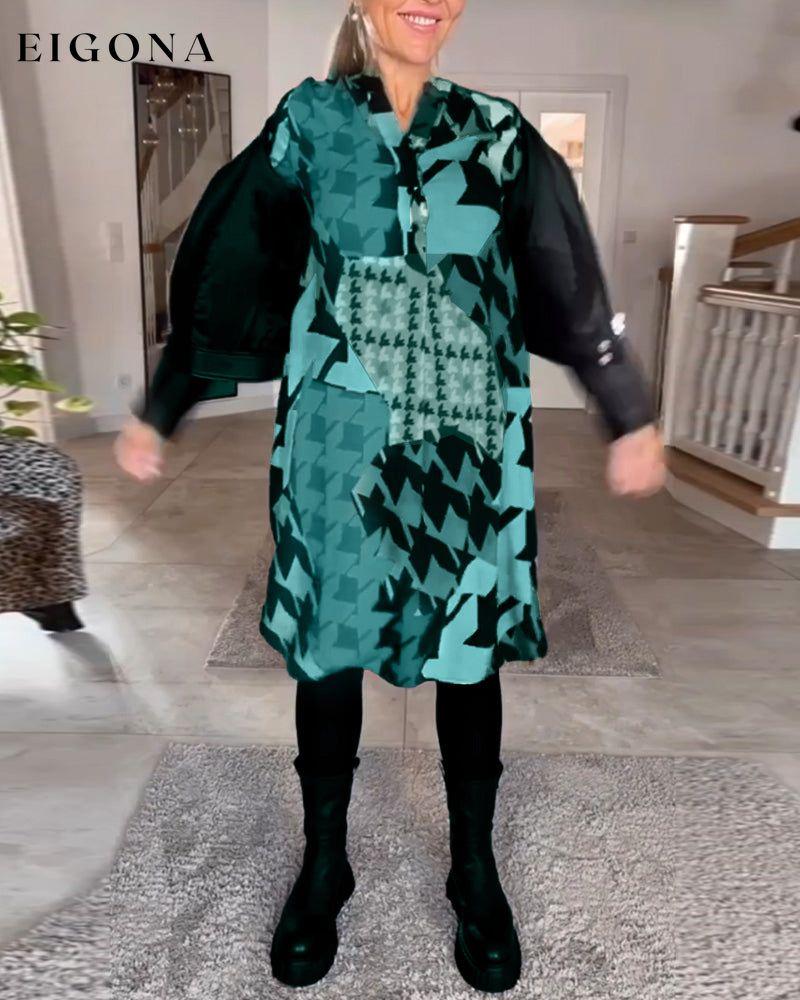 Printed v-neck long sleeve dress 2023 F/W 23BF Casual Dresses Clothes discount Dresses Spring