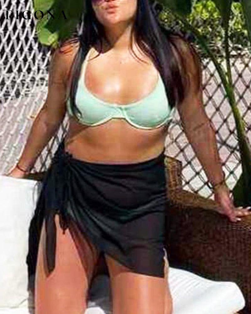 Beach solid color wrap dress 23BF Clothes Cover-Ups Summer Swimwear