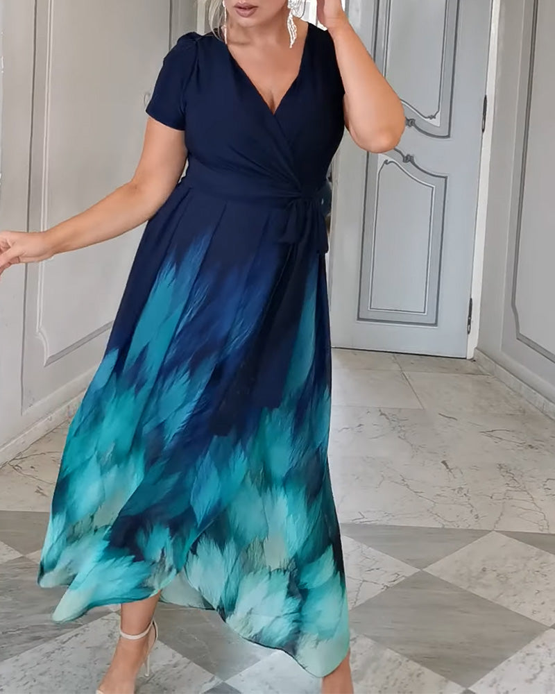 Lässiges Temperament-Kleid mit Farbverlauf