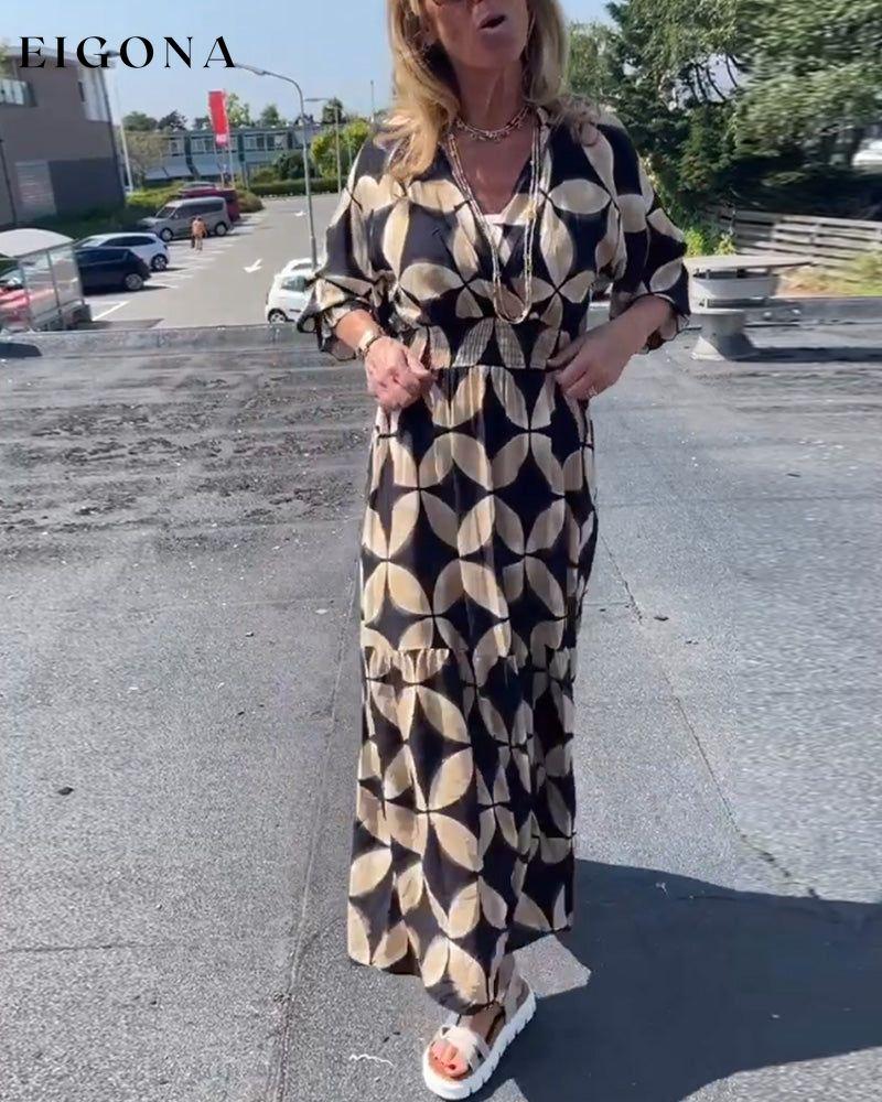 Geometric print elegant dress Casual Dresses Clothes Dresses SALE Spring Summer