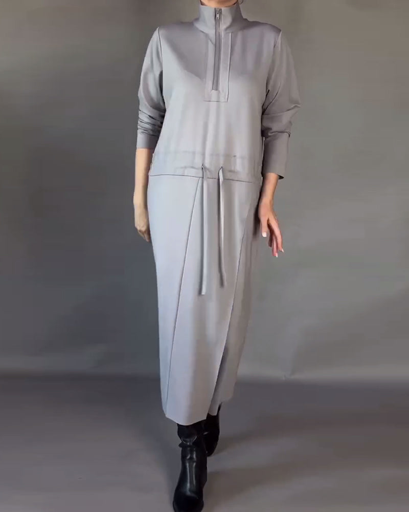 Half-Zip Neck Fashionable Dress