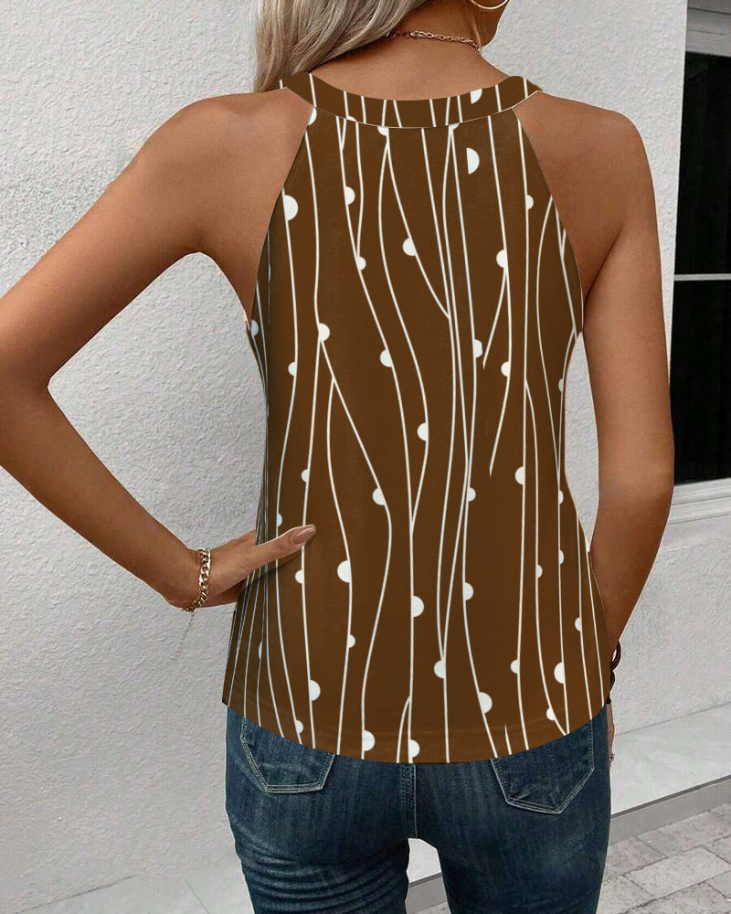 Ärmelloses bedrucktes Slim Fit T-Shirt