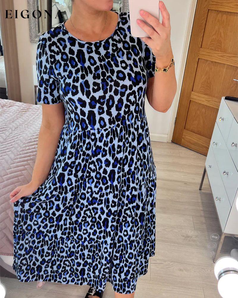 Elegant dress with leopard print 23BF Casual Dresses Clothes Dresses Spring Summer