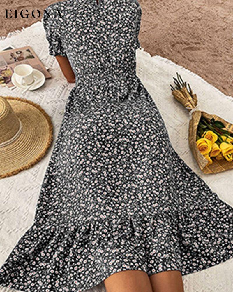 Puff sleeve v neck dress 23BF Casual Dresses Clothes Dresses Spring Summer