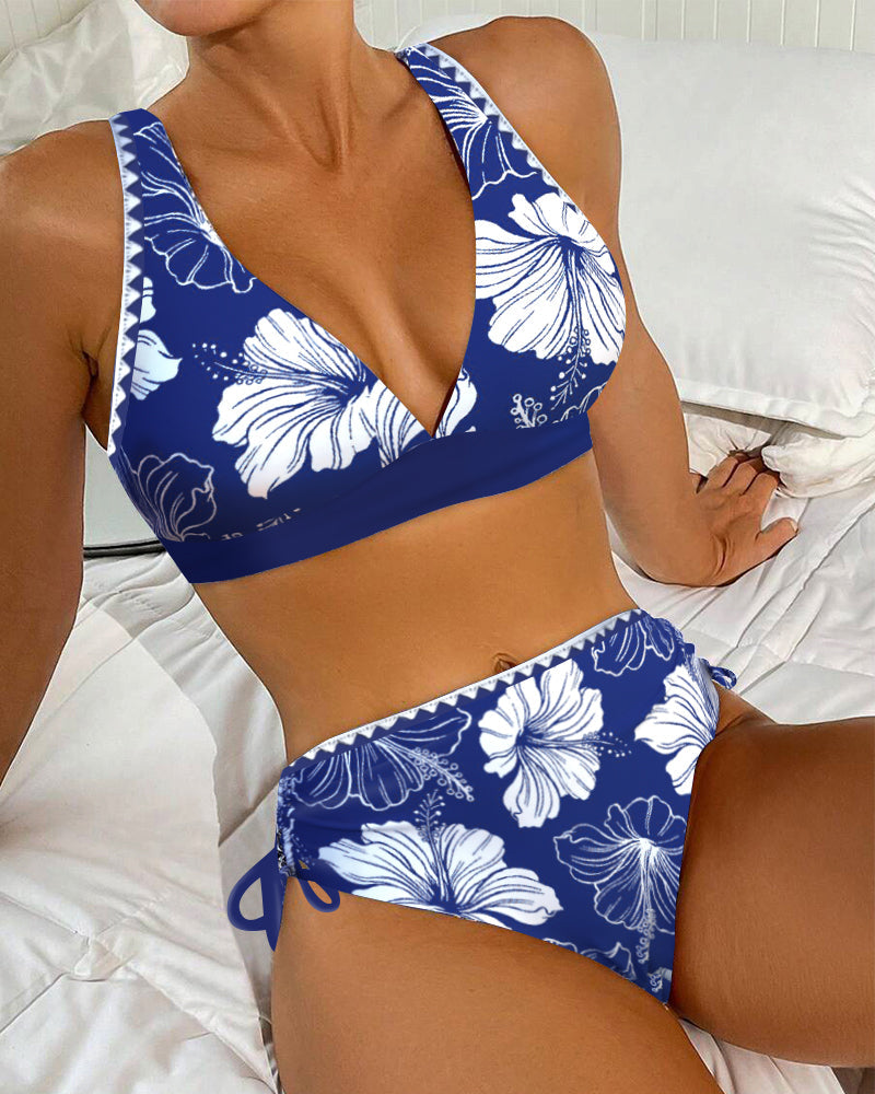 Bra Two-Piece Printed Bikini Swimsuit