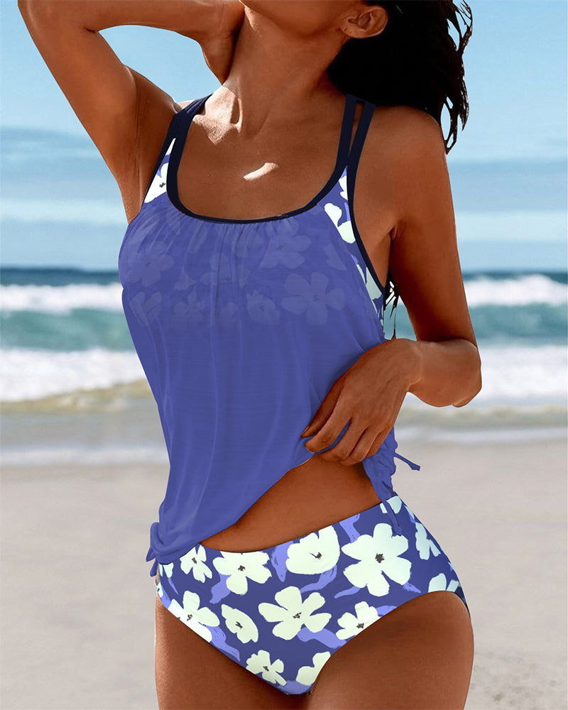 Shrink-Strap Tank Top Swimsuit
