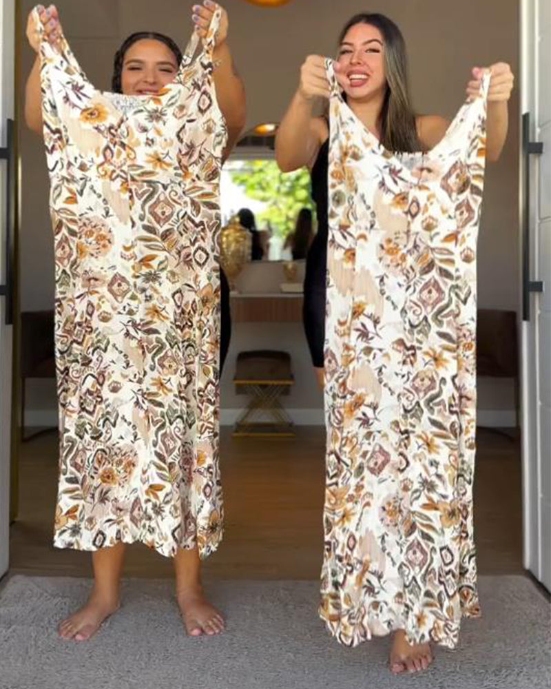 Sling Resort Print Maxi Dress