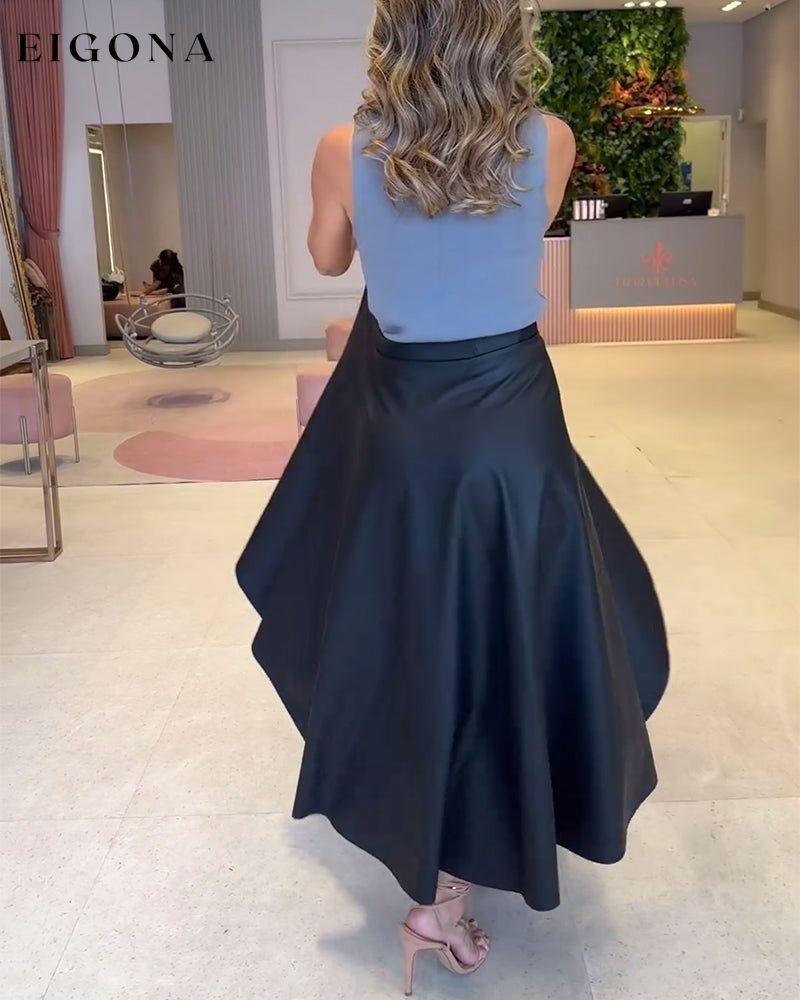 Fashionable solid color one piece strappy skirt skirts spring summer