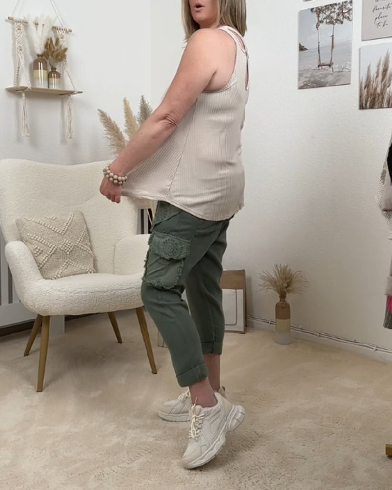 Round neck solid color casual tank top summer tank tops & camis