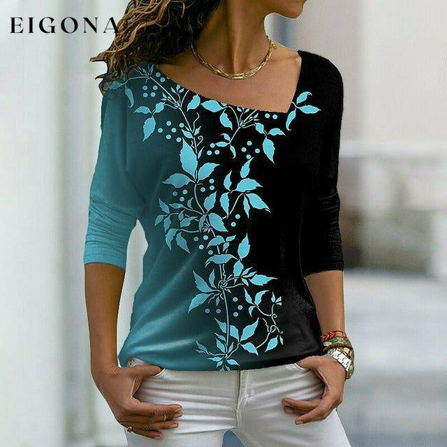 Leaf Print Gradient T-Shirt best Best Sellings clothes Plus Size Sale tops Topseller