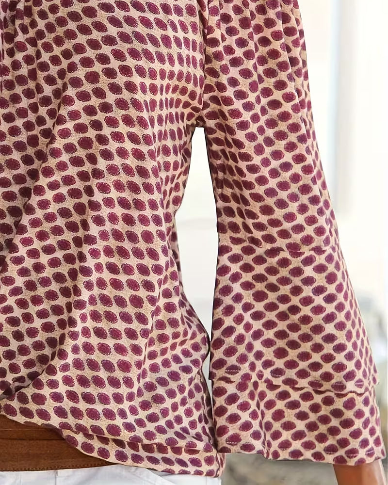 Off Shoulder Polka Dot Blouse