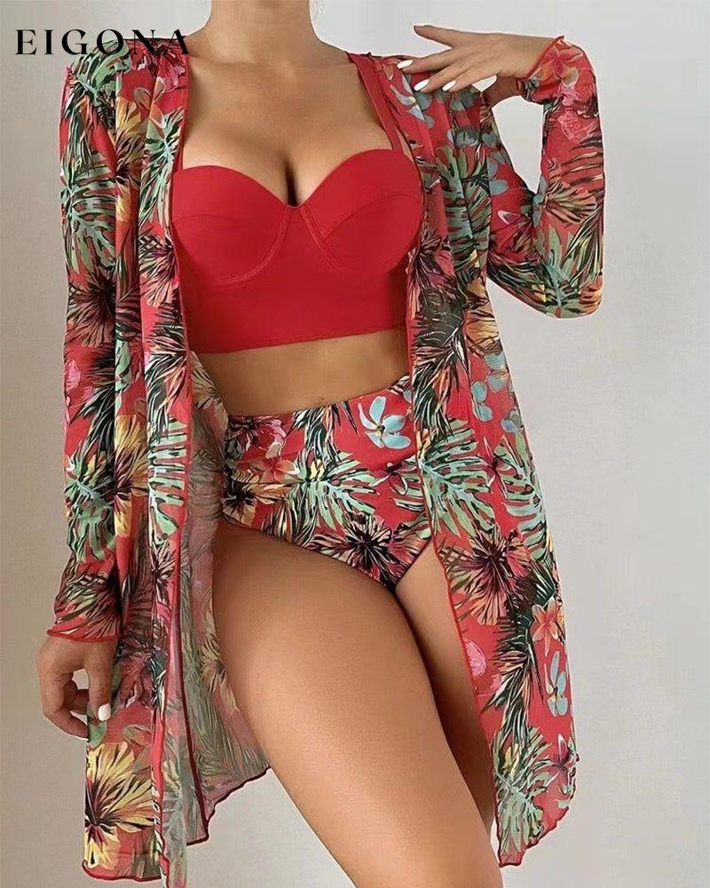 Printed three pieces bikini 23BF Bikinis Clothes Summer Swimwear