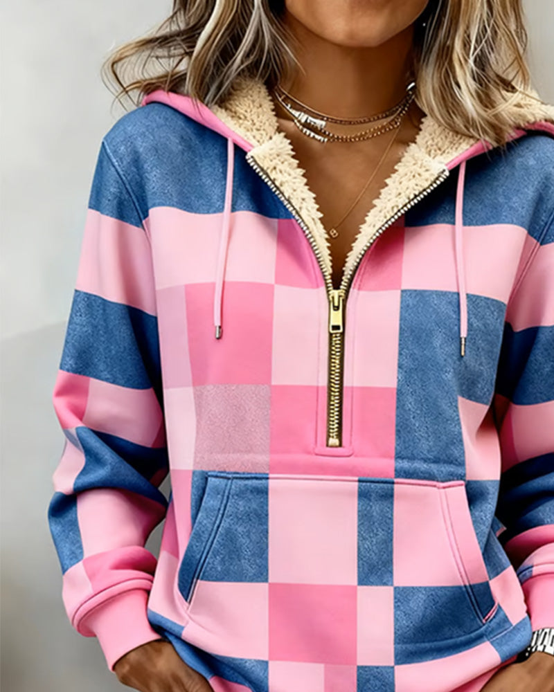 Half-Zip Fleece-Lined Hoodie