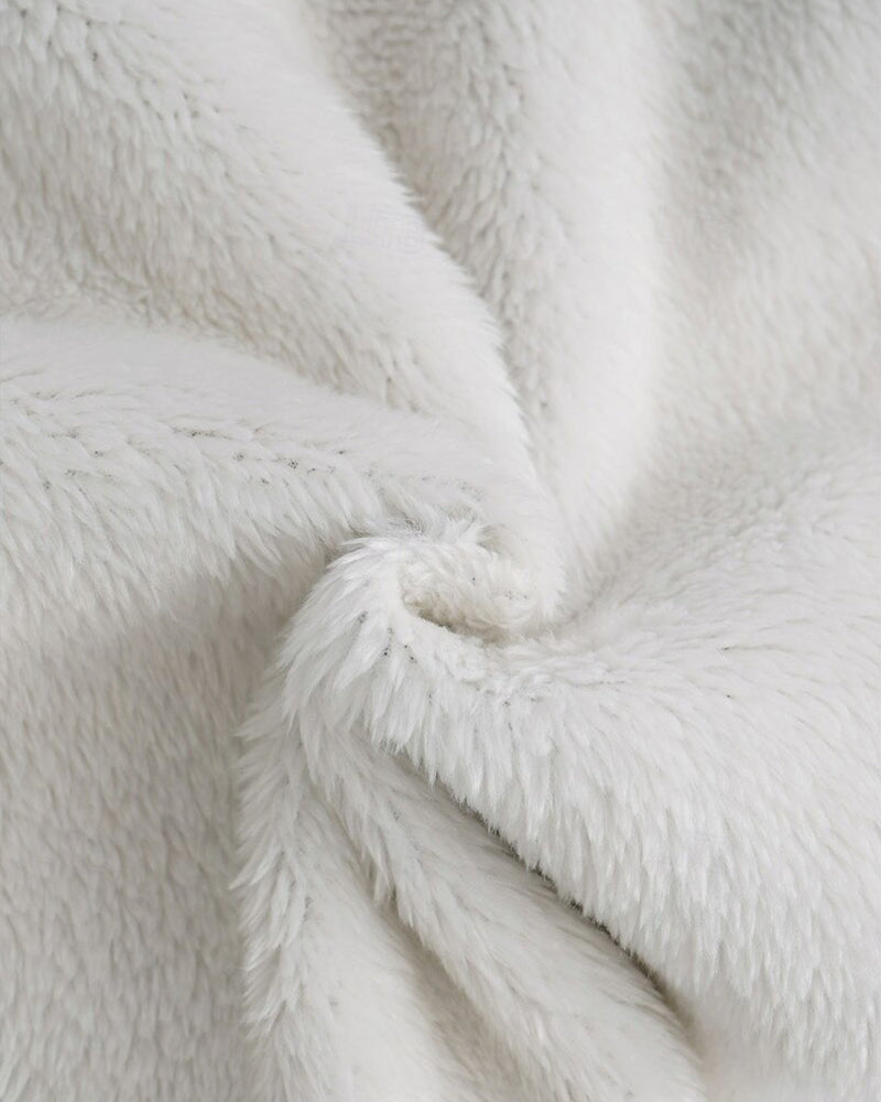 Casual Plush Warm Text Print Two-Piece Sets