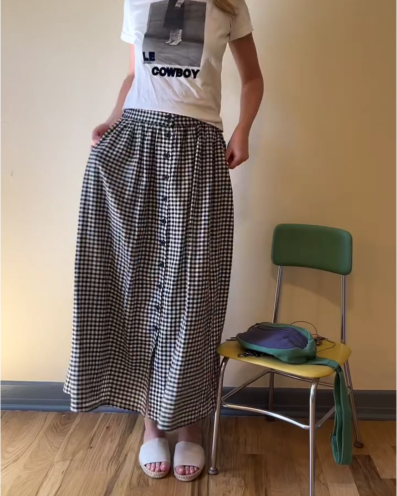 Literary Plaid Skirt
