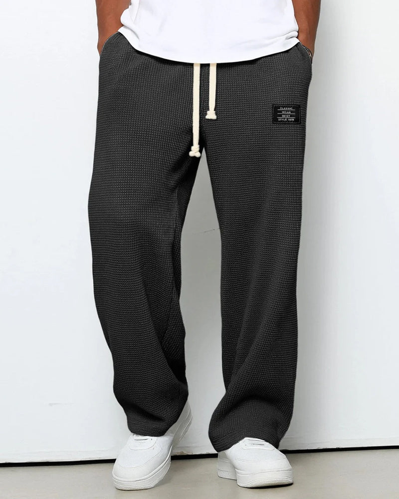 Men's Comfortable Wide Leg Trousers with Adjustable Waist