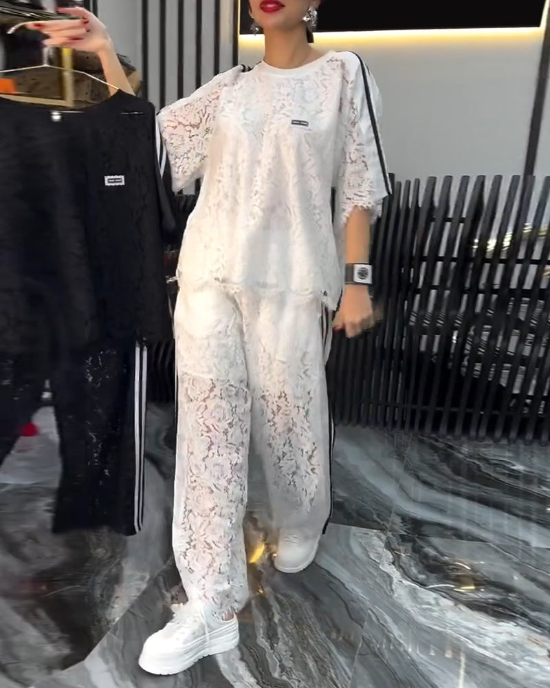 Fashionable Lace - Spliced Suit