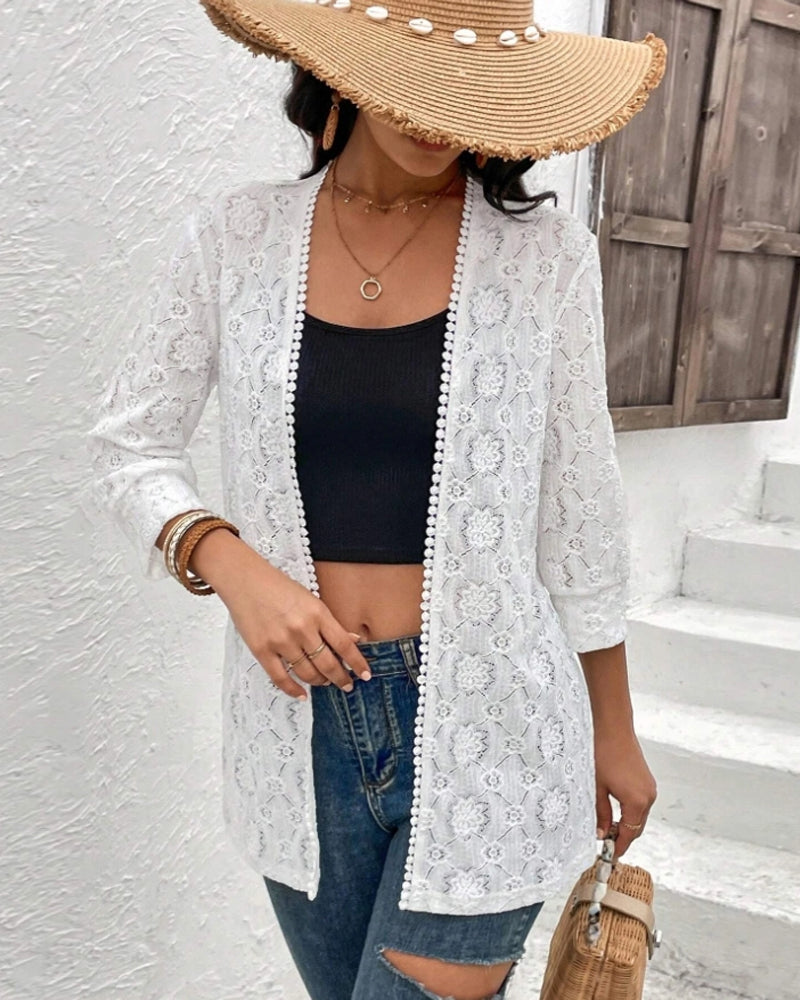 Three-quarter sleeve elegant lace coat 202466 coats spring summer