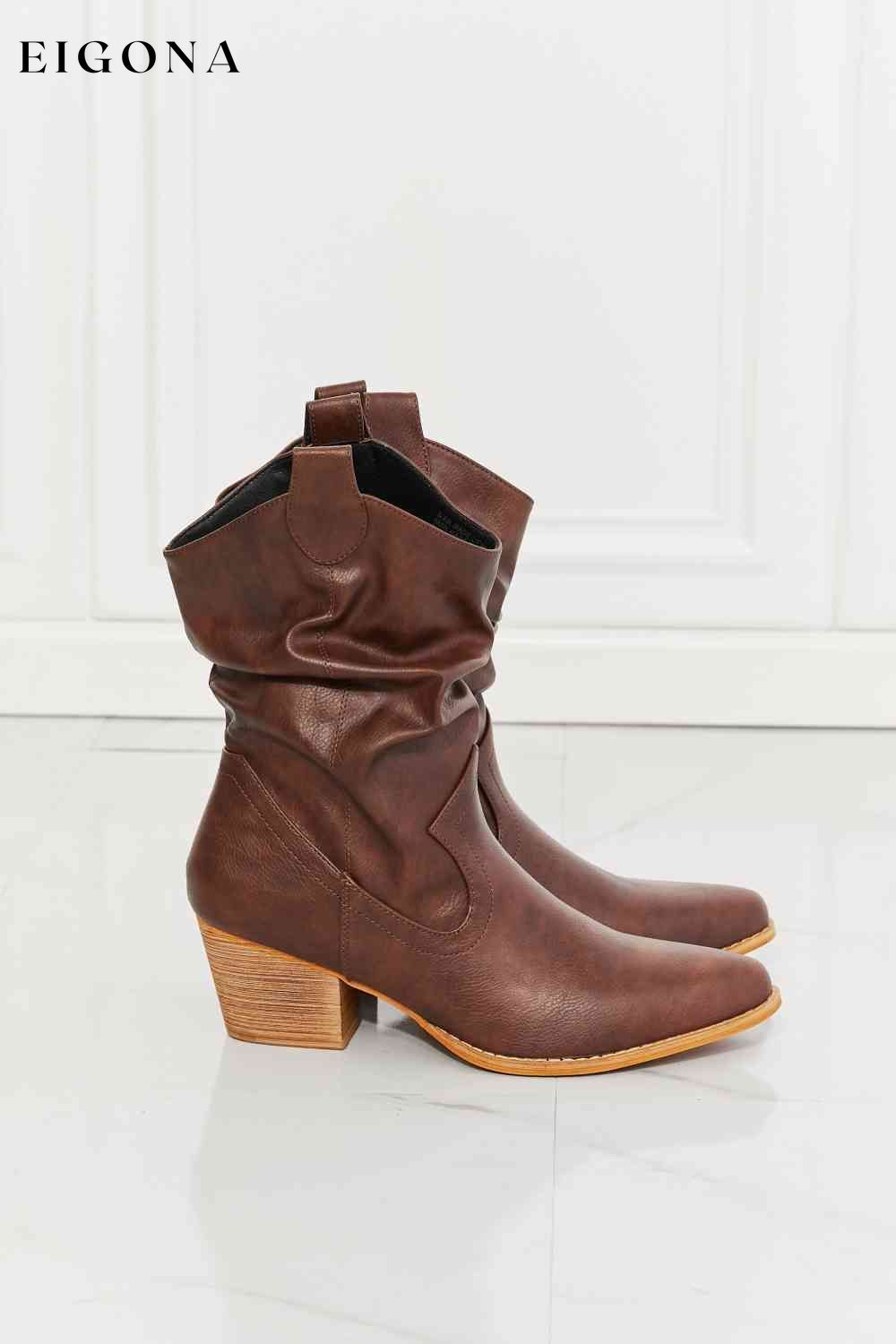 Better in Texas Scrunch Cowboy Boots in Brown Melody Ship from USA Shoes womens shoes