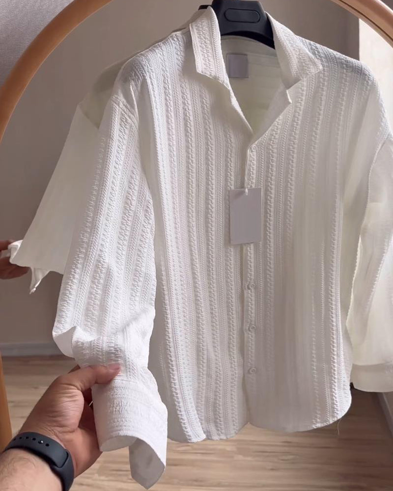 Solid color lapel long sleeve simple shirt blouses & shirts spring summer