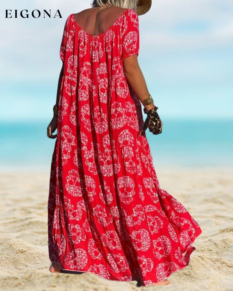 Loose Skull Print Maxi Dress 23BF Casual Dresses Clothes Dresses Summer