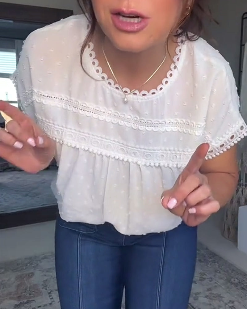 French Short Sleeve Blouse