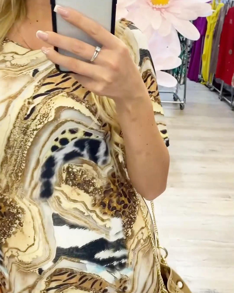 Retro Contrast Color Straight Dress