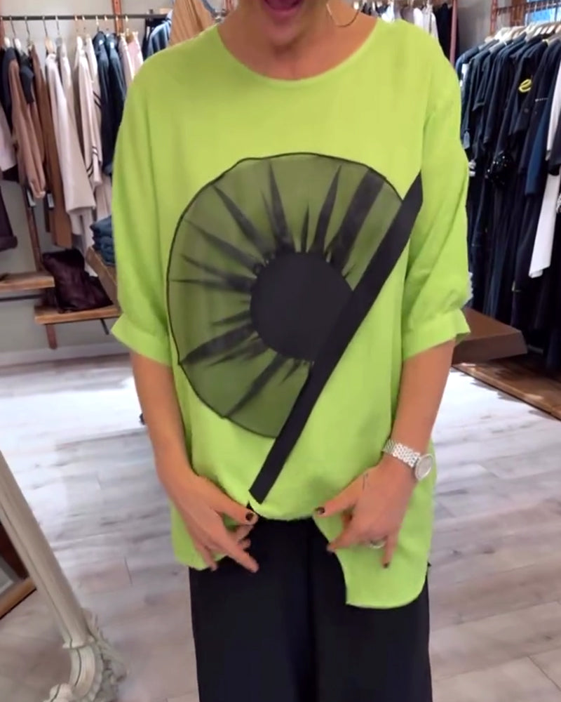 Floral Print Short-Sleeved Casual T-Shirt