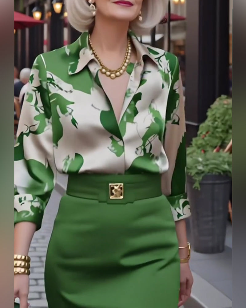 Collared Long-Sleeved Draped Shirt