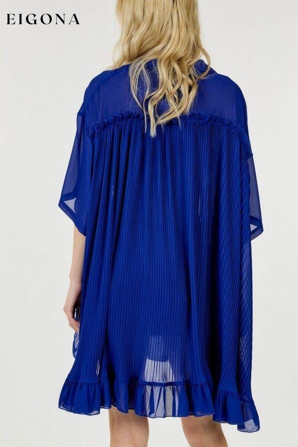 Over-sized Collar Neck Loose Top APPAREL CCPRODUCTS clothes NEW ARRIVALS Royal Blue shirt shirts short sleeve short sleeve top TOPS