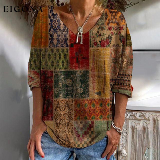 Vintage Long Sleeve Printed T-Shirt best Best Sellings clothes Plus Size Sale tops Topseller