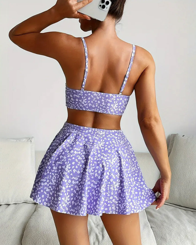 Sexy Printed Skirt Bikini