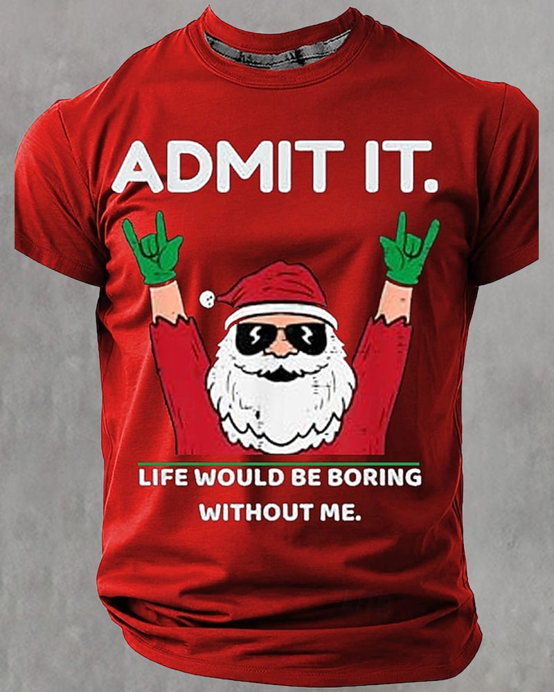 Men's Santa Claus T shirt Short Sleeve T shirt 2024 f/w christmas t-shirts man