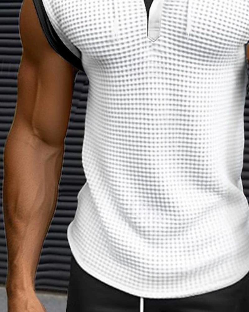 Men's Hooded Waffle-Knit Tank Top