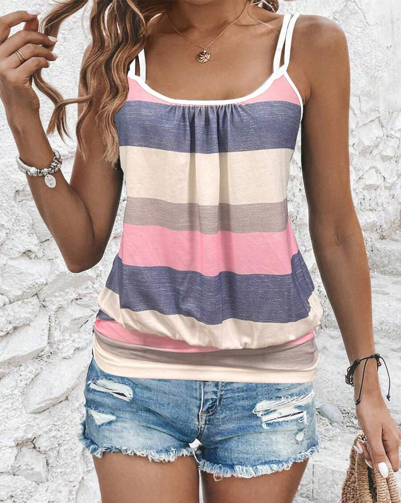 Striped Vest With Suspenders