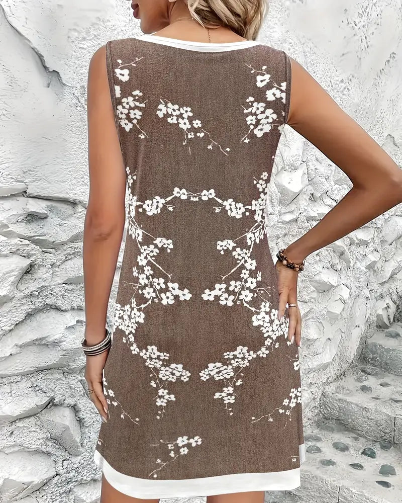 Abito casual senza maniche con stampa gilet