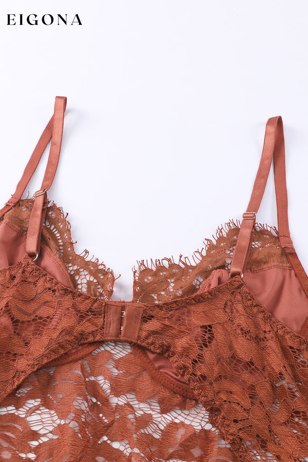 Lace Spaghetti Straps Cutout Bodysuit bodysuit bodysuits clothes Ship From Overseas shirt shirts SYNZ top tops