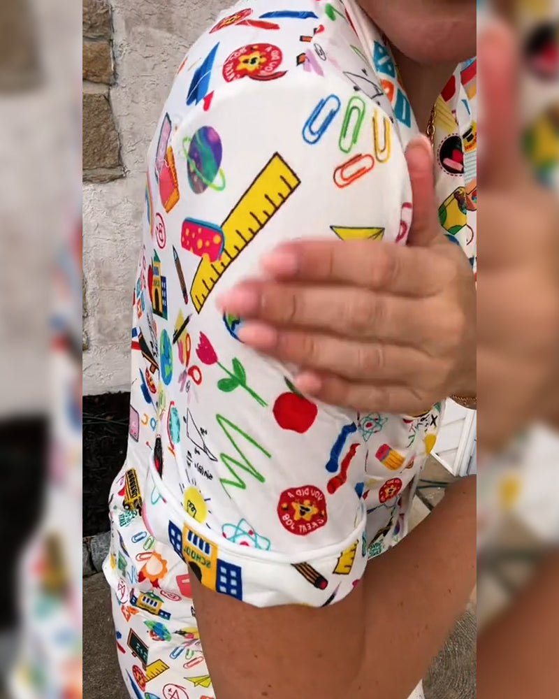 Completo due pezzi casual e confortevole stampato