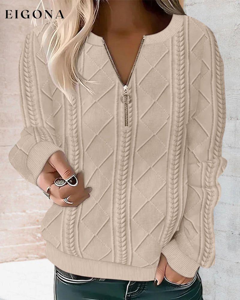 Solid Color Sweatshirt with Zipper 2023 f/w 23BF cardigans Clothes discount hoodies & sweatshirts spring Tops/Blouses