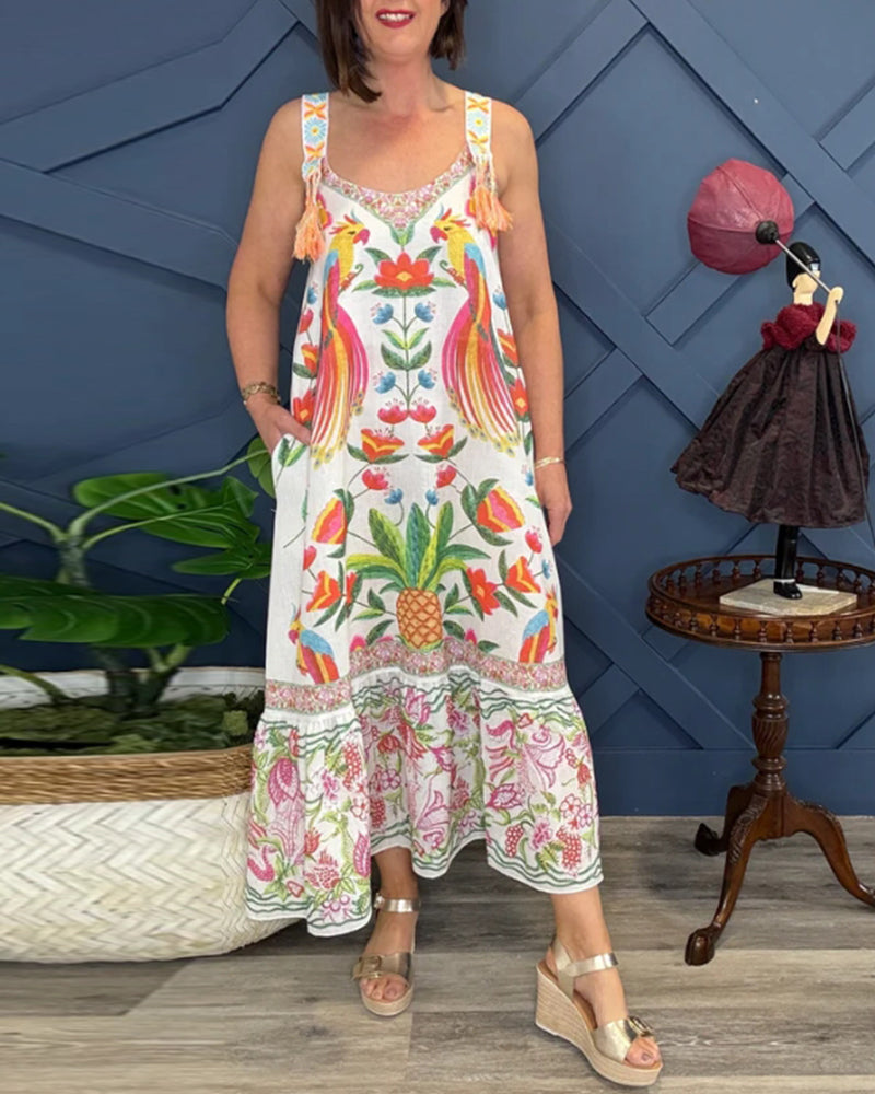 Floral Print Halter Dress