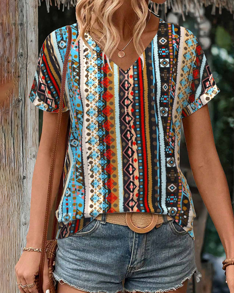 Bohemian Style Short-Sleeved T-Shirt