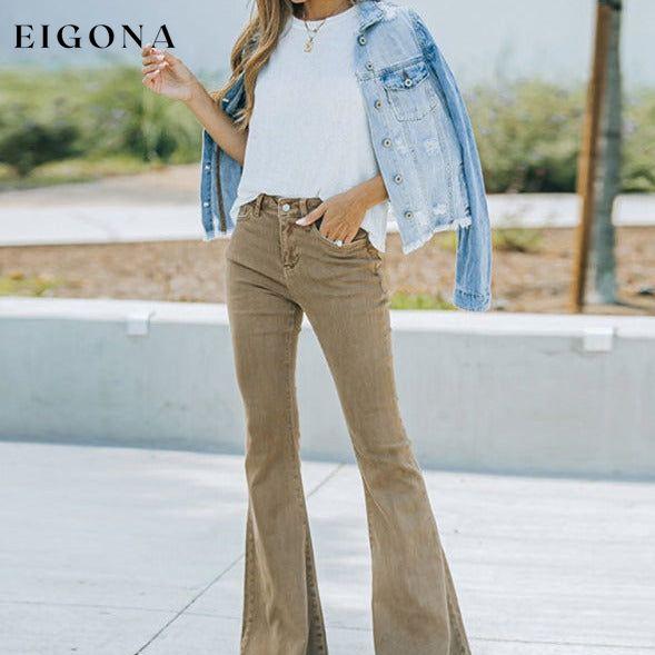 Women's Jeans High Waist Mopping Vintage Flared Trousers bottoms Clothes jeans pants