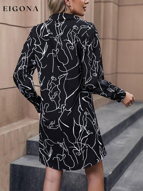 New casual printed shirt long sleeve dress clothes dress dresses long sleeve dresses short dresses