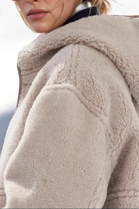 Women's Casual Warm Fur One-piece Hooded Contrast Color Jacket Coats skirts Top