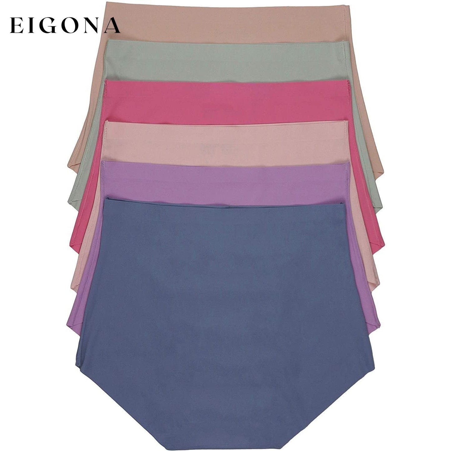 6-Pack: High Waist Seamless Basic Laser Cut Panties lingerie refund_fee:800