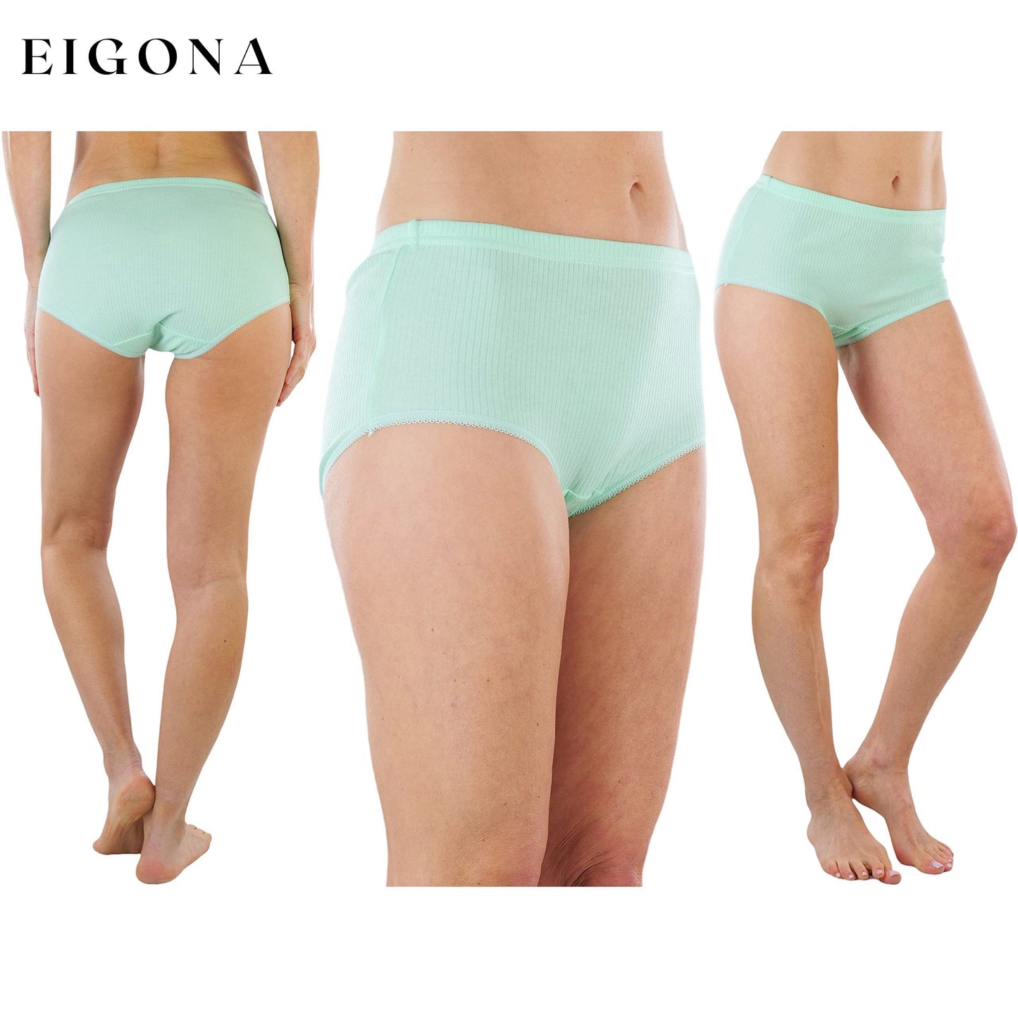 6-Pack:Women's High Waisted Subtle Ribbed Pastel Gridle Panties __stock:100 lingerie refund_fee:1200