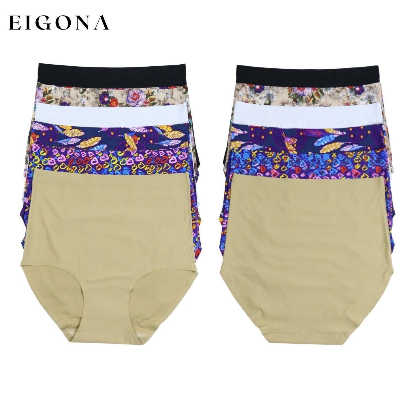 6-Pack: Women's Control High Waisted No Show Hem Lined Briefs Set 3 __stock:550 lingerie Low stock refund_fee:1200