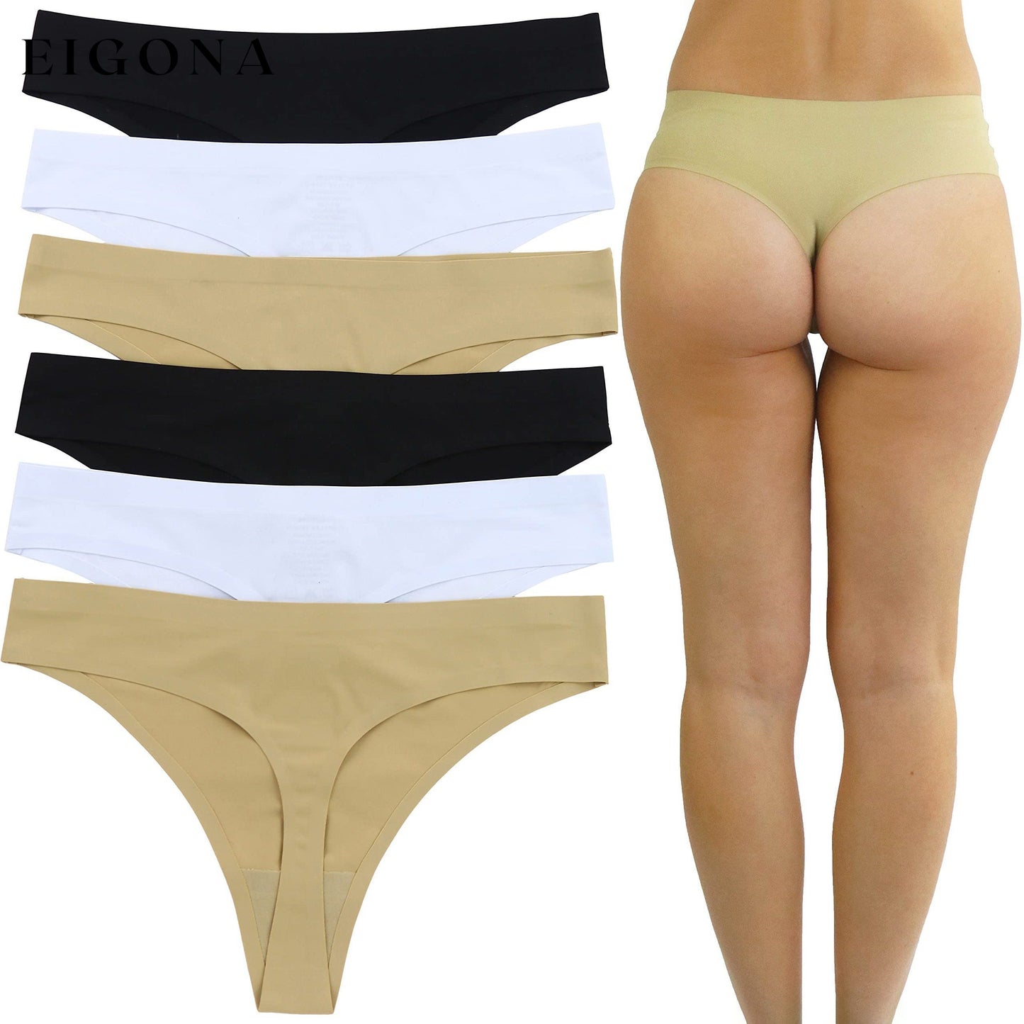 6-Pack: Women's Solid Classic Assortment Thongs __stock:100 lingerie Low stock refund_fee:1200